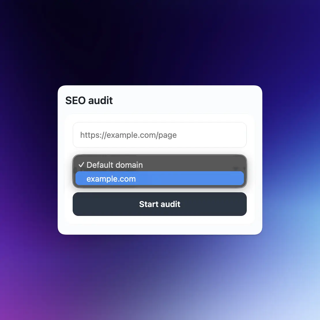 Screenshot of the chrome extension custom domain picker